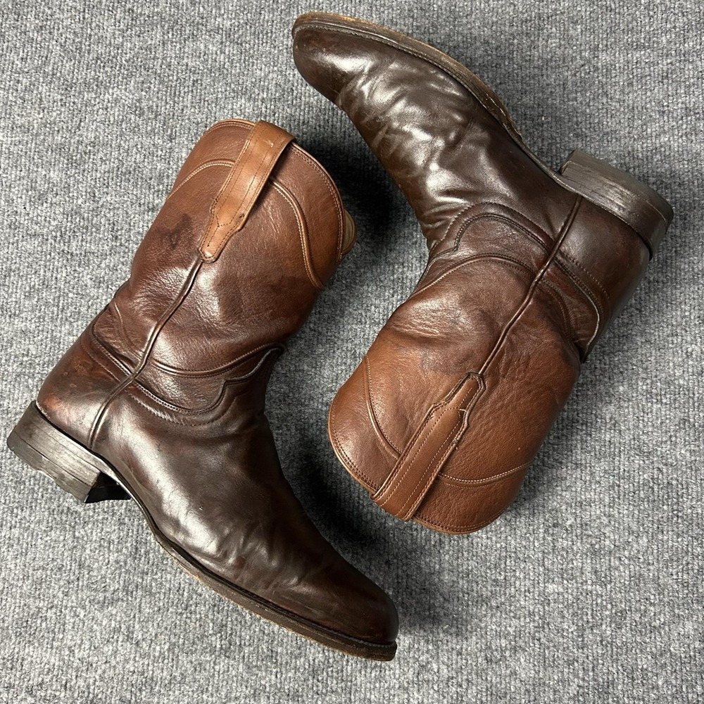 Tecovas Boots Mens Size 10.5 D Brown Leather Western Cowboy Round Toe Pull On